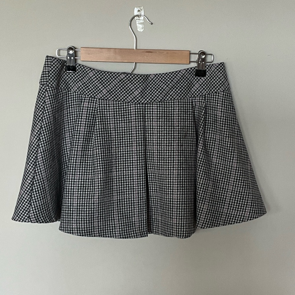 Express Black and White Checkered Mini Skirt